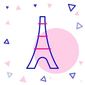 Line Eiffel tower icon isolated on white background. France Paris landmark Stock Illustration