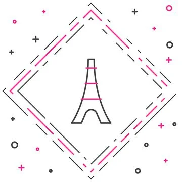 Line Eiffel tower icon isolated on white background. France Paris landmark Stock Illustration