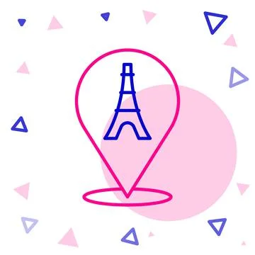 Line Eiffel tower icon isolated on white background. France Paris landmark Illustrazione stock