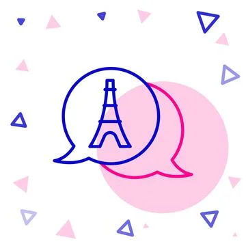 Line Eiffel tower icon isolated on white background. France Paris landmark sy Stock Illustration