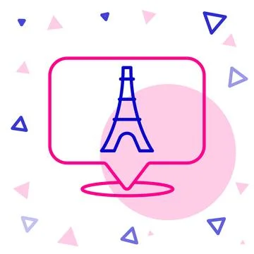 Line Eiffel tower icon isolated on white background. France Paris landmark Illustrazione stock