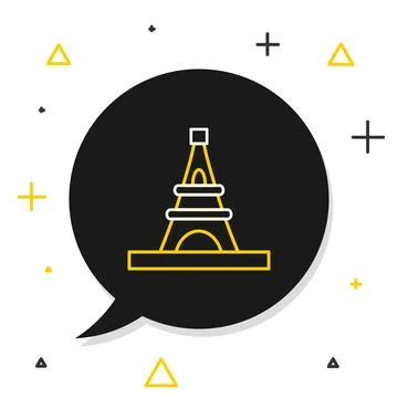 Line Eiffel tower icon isolated on white background. France Paris landmark .. Stock Illustration