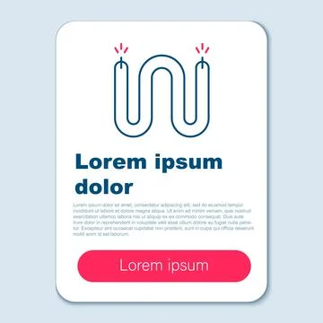 Line Electric cable icon isolated on grey background. Electrical wire. Colorful Stock Illustration
