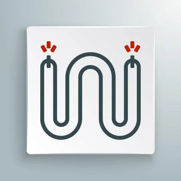 Line Electric cable icon isolated on white background. Electrical wire. Colorful Stock Illustration