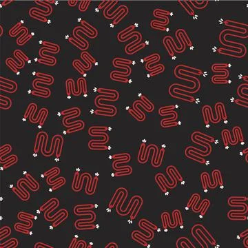 Line Electric cable icon isolated seamless pattern on black background Stock Illustration