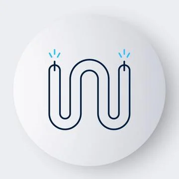 Line Electric cable icon isolated on white background. Electrical wire. Colorful Stock Illustration