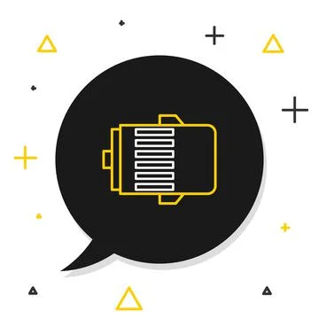 Line Electric engine icon isolated on white background. Car alternator. Colorful Stock Illustration