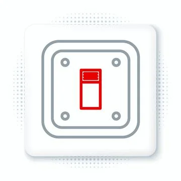 Line Electric light switch icon isolated on white background. On and Off icon Stock Illustration