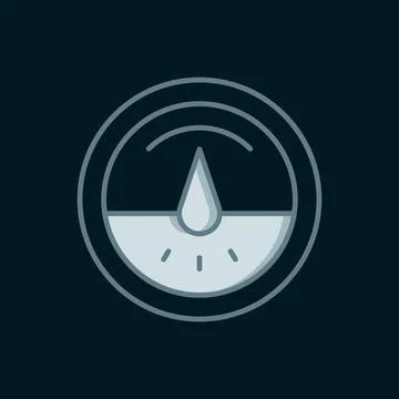 Line Electric meter icon isolated on black background. Flat filled outline .. Stock Illustration