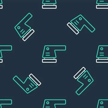 Line Electric sander icon isolated seamless pattern on black background. Or.. Stock Illustration