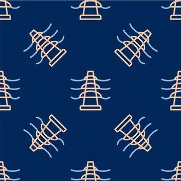 Line Electric tower used to support an overhead power line icon isolated Stock Illustration