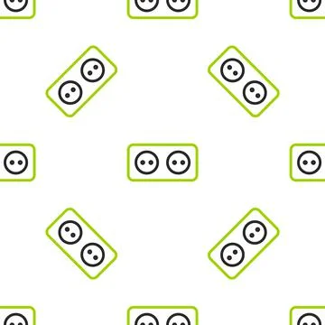 Line Electrical outlet icon isolated seamless pattern on white background. Power Illustrazione stock