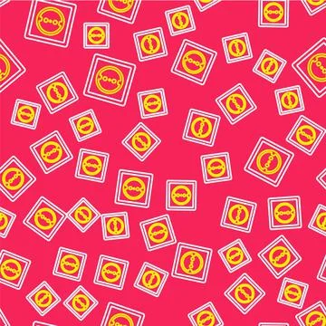 Line Electrical outlet icon isolated seamless pattern on red background. Power Stock Illustration