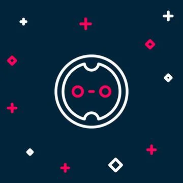 Line Electrical outlet icon isolated on blue background. Power socket. Rosette Stock Illustration