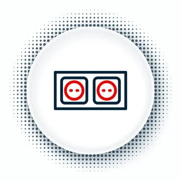 Line Electrical outlet icon isolated on white background. Power socket. Rosette 스톡 일러스트