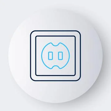 Line Electrical outlet icon isolated on white background. Power socket. Rosette Stock Illustration