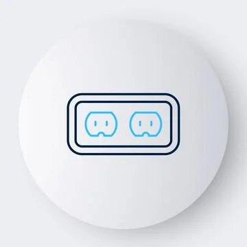 Line Electrical outlet icon isolated on white background. Power socket. Rosette Stock Illustration