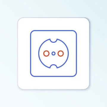 Line Electrical outlet icon isolated on white background. Power socket. Rosette Stock Illustration