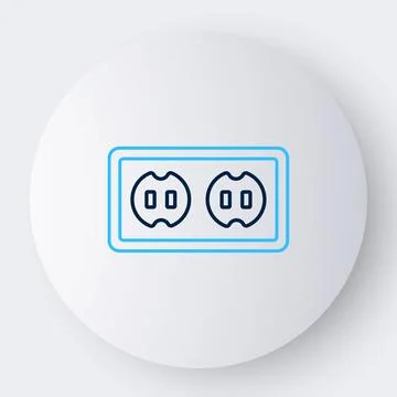 Line Electrical outlet icon isolated on white background. Power socket. Rosette 스톡 일러스트