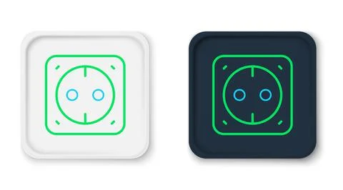 Line Electrical outlet icon isolated on white background. Power socket. Rosette 스톡 일러스트