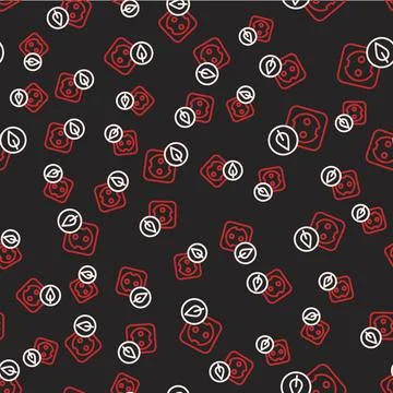 Line Electrical outlet icon isolated seamless pattern on black background Stock Illustration