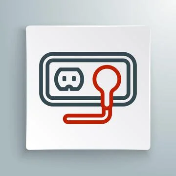 Line Electrical outlet icon isolated on white background. Power socket. Roset 스톡 일러스트