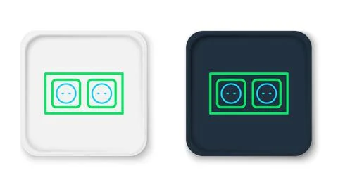 Line Electrical outlet icon isolated on white background. Power socket. Rosette 스톡 일러스트