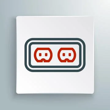 Line Electrical outlet icon isolated on white background. Power socket. Rosette Illustrazione stock