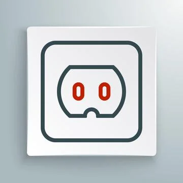 Line Electrical outlet icon isolated on white background. Power socket. Rosette Stock Illustration