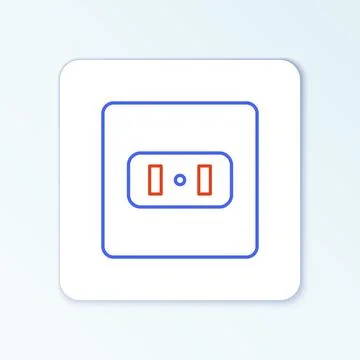 Line Electrical outlet icon isolated on white background. Power socket. Rosette Stock Illustration