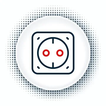 Line Electrical outlet icon isolated on white background. Power socket. Ros.. Stock Illustration