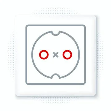 Line Electrical outlet icon isolated on white background. Power socket. Ros.. Stock Illustration