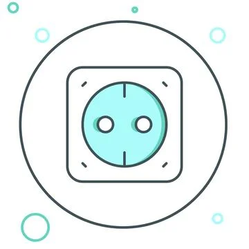 Line Electrical outlet icon isolated on white background. Power socket. Ros.. Stock Illustration