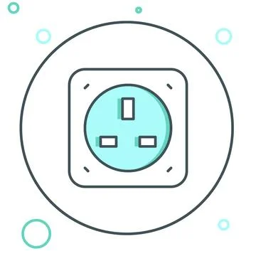 Line Electrical outlet icon isolated on white background. Power socket. Ros.. Stock Illustration