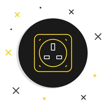 Line Electrical outlet icon isolated on white background. Power socket. Ros.. Stock Illustration