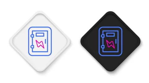 Line Electrical panel icon isolated on white background. Colorful outline Stock Illustration
