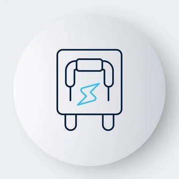 Line Electrical panel icon isolated on white background. Switch lever. Colorful Stock Illustration