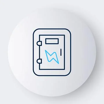 Line Electrical panel icon isolated on white background. Colorful outline Stock Illustration