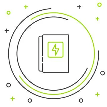 Line Electrical panel icon isolated on white background. Colorful outline Stock Illustration