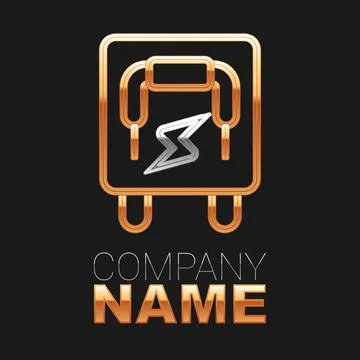 Line Electrical panel icon isolated on black background. Switch lever. Colorf Stock Illustration