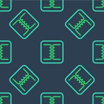 Line Electrical transformer icon isolated seamless pattern on blue background Stock Illustration