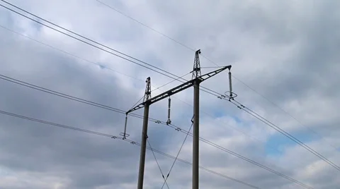 Line of electricity transmissions Video stock 32971291