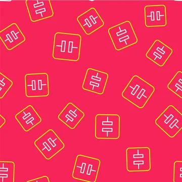 Line Electrolytic capacitor icon isolated seamless pattern on red background Stock Illustration