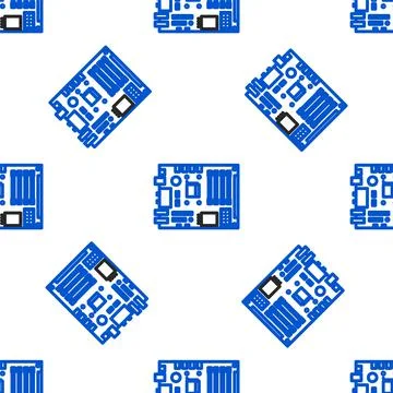 Line Electronic computer components motherboard digital chip integrated science イラスト素材