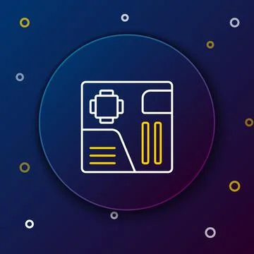 Line Electronic computer components motherboard digital chip integrated science 스톡 일러스트