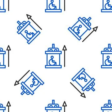 Line Elevator for disabled icon isolated seamless pattern on white background Stock Illustration