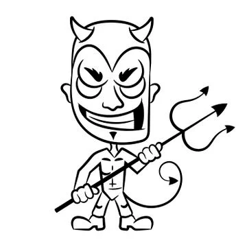 Line emoticons icon imp Stock Illustration