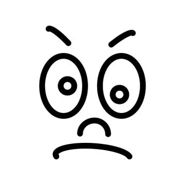 Line emotional smiley. Vector icon. Tears, sorrow, melancholy smiley with big Stock Illustration