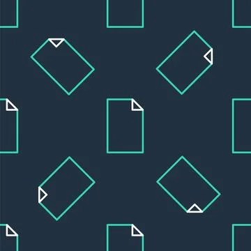 Line Empty document icon isolated seamless pattern on black background Stock Illustration