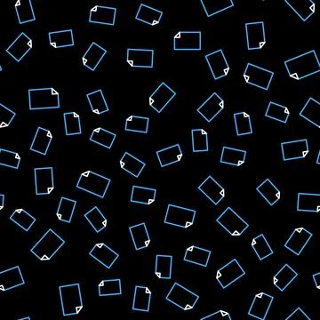 Line Empty document icon isolated seamless pattern on black background イラスト素材